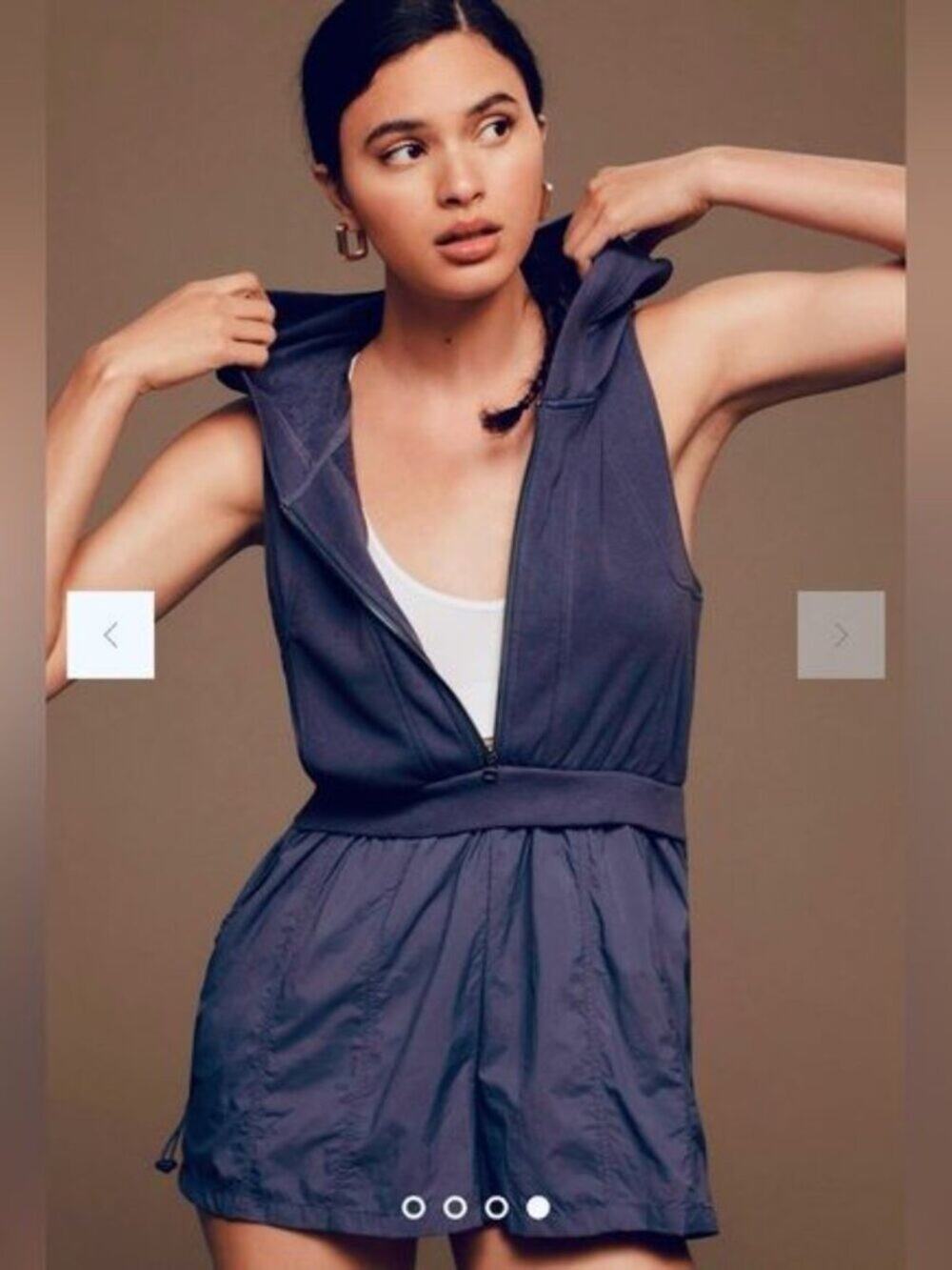 Anthropologie Daily Practice Women's Direct Kick Romper in Blue Size Small